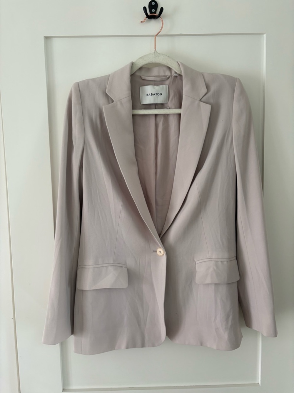 Babaton Taupe cream Blazer Neutral Single Button Jacket Workwear Minimalist Sz 2